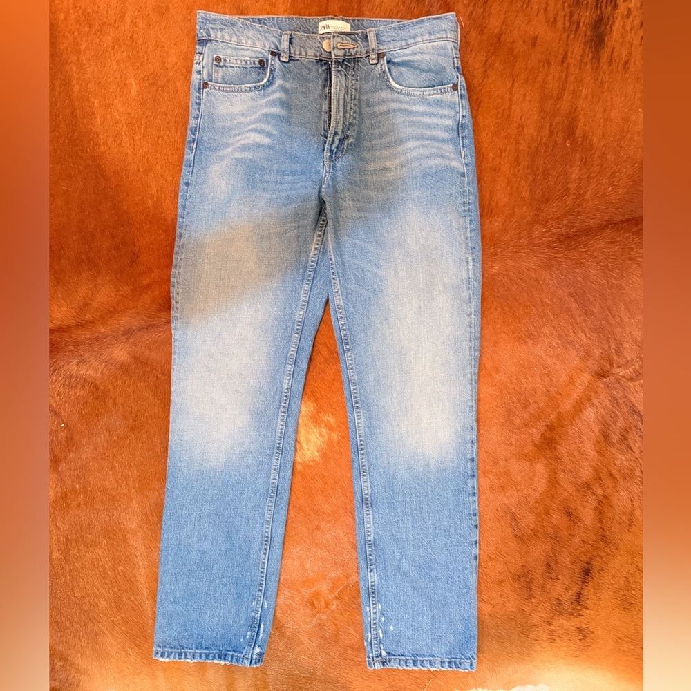Zara Women's Light Blue Straight Leg Jeans